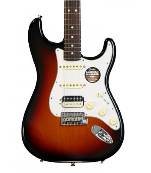 3-Tone Sunburst, Rosewood  Fender American Standard Stratocaster HSS Shawbucker